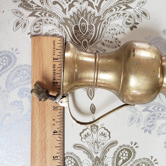 Vintage Brass Cream Pitcher Acorn Flip Lid Boho Home Decor Witchy Whimsigoth - Picture 3 of 12